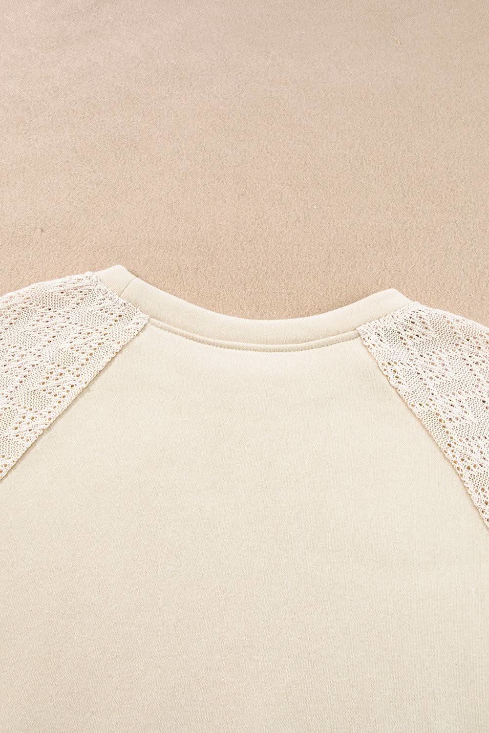 Chic knit patchwork pullover in parchment - Love Salve